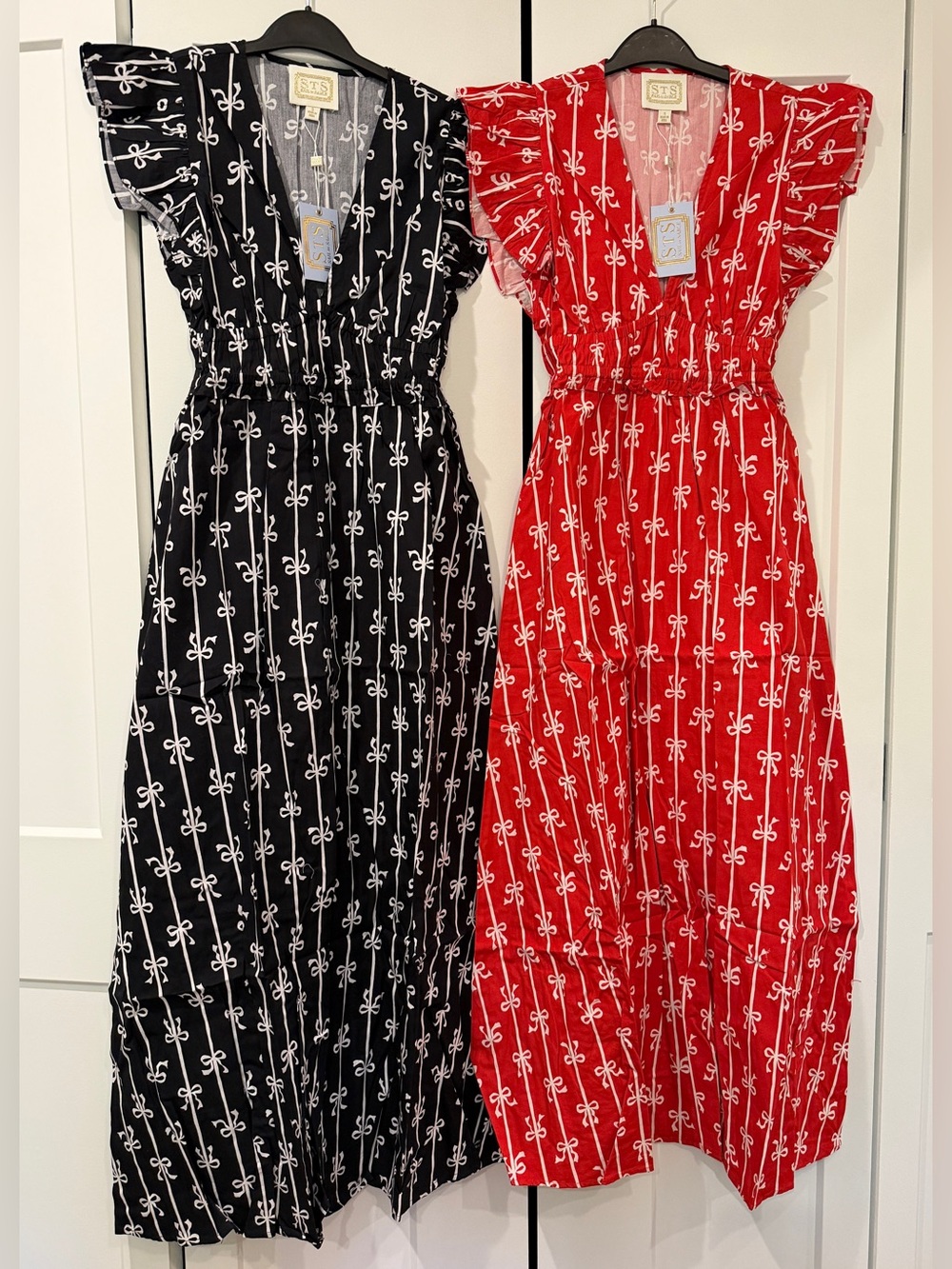 🏷️ New with tags Sail to Sable STS maxi dress bow print red black white